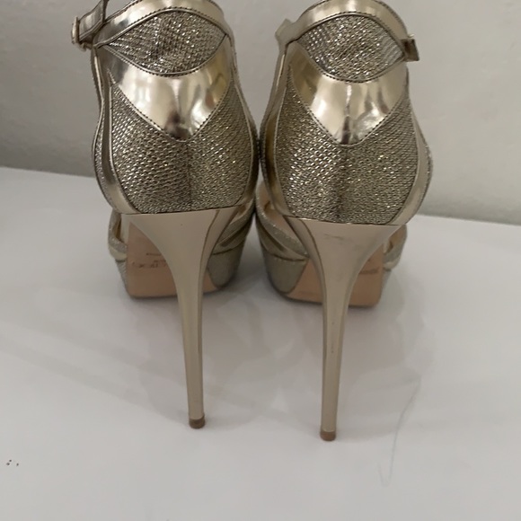 Jimmy Choo Gold Platform Heels Size 40.5 - Picture 7 of 12